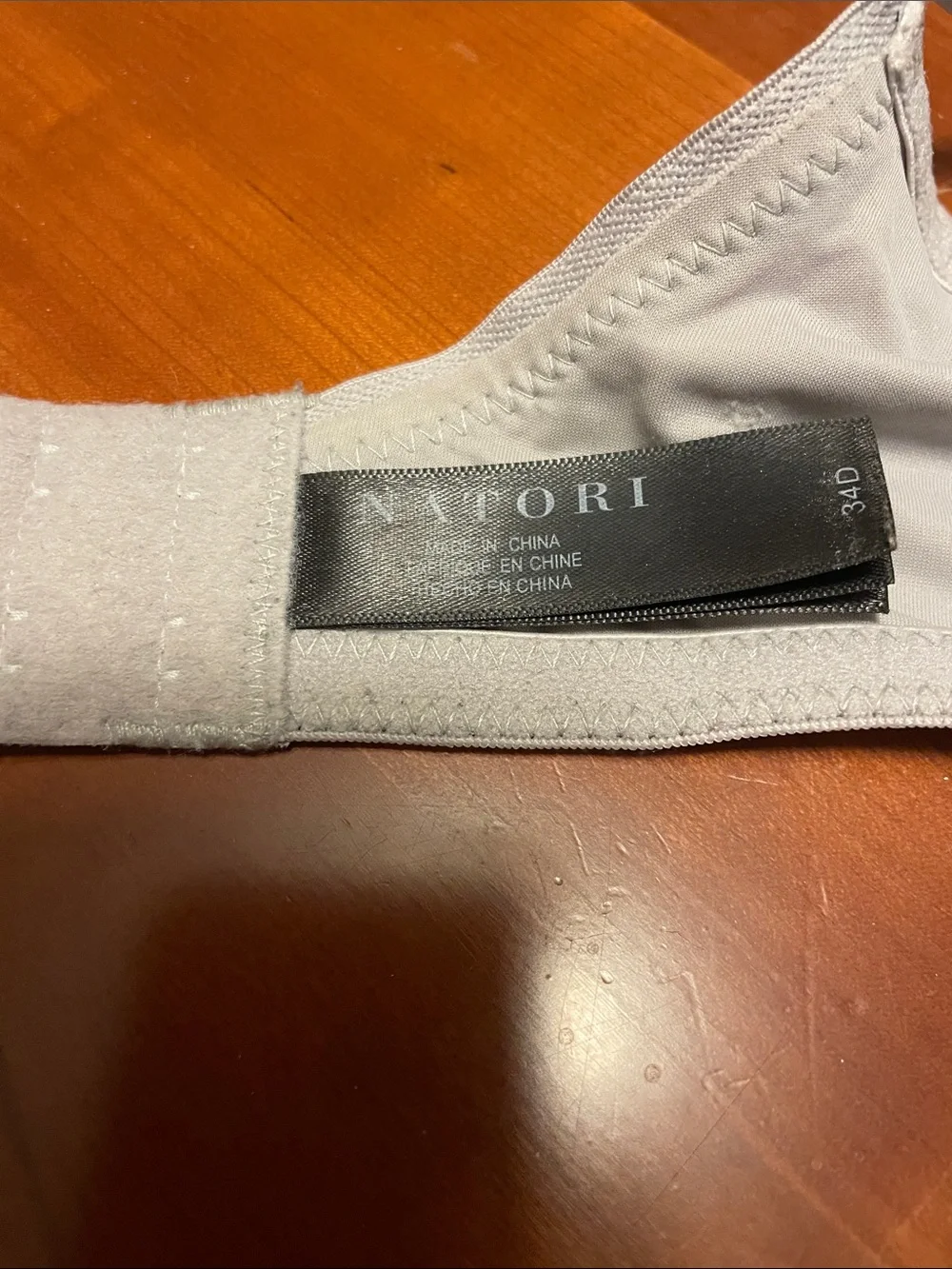 Natori Light Gray Lace-Accent T-Shirt Bra